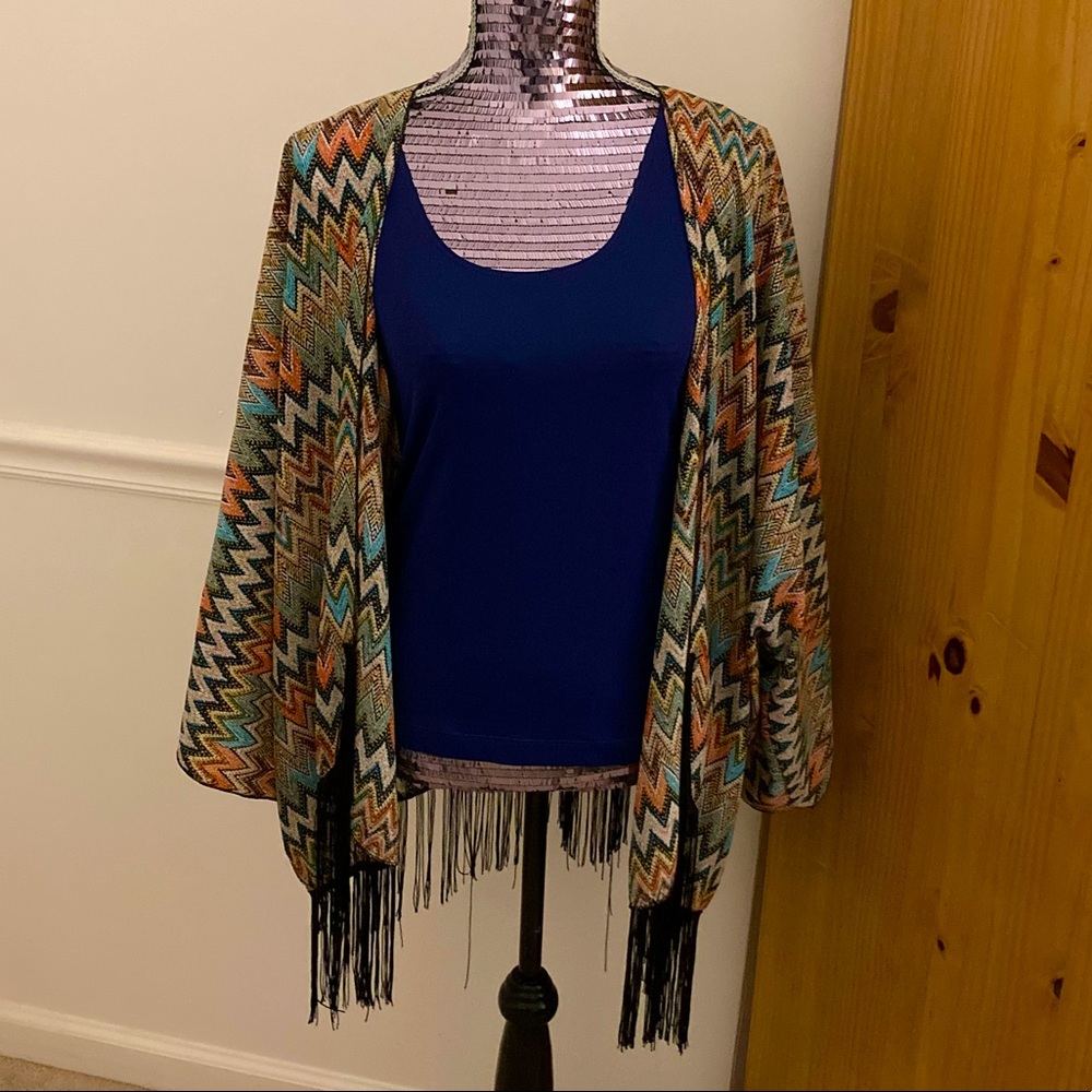 2 Chic Multicolor Chevron Drape w/ Fringe